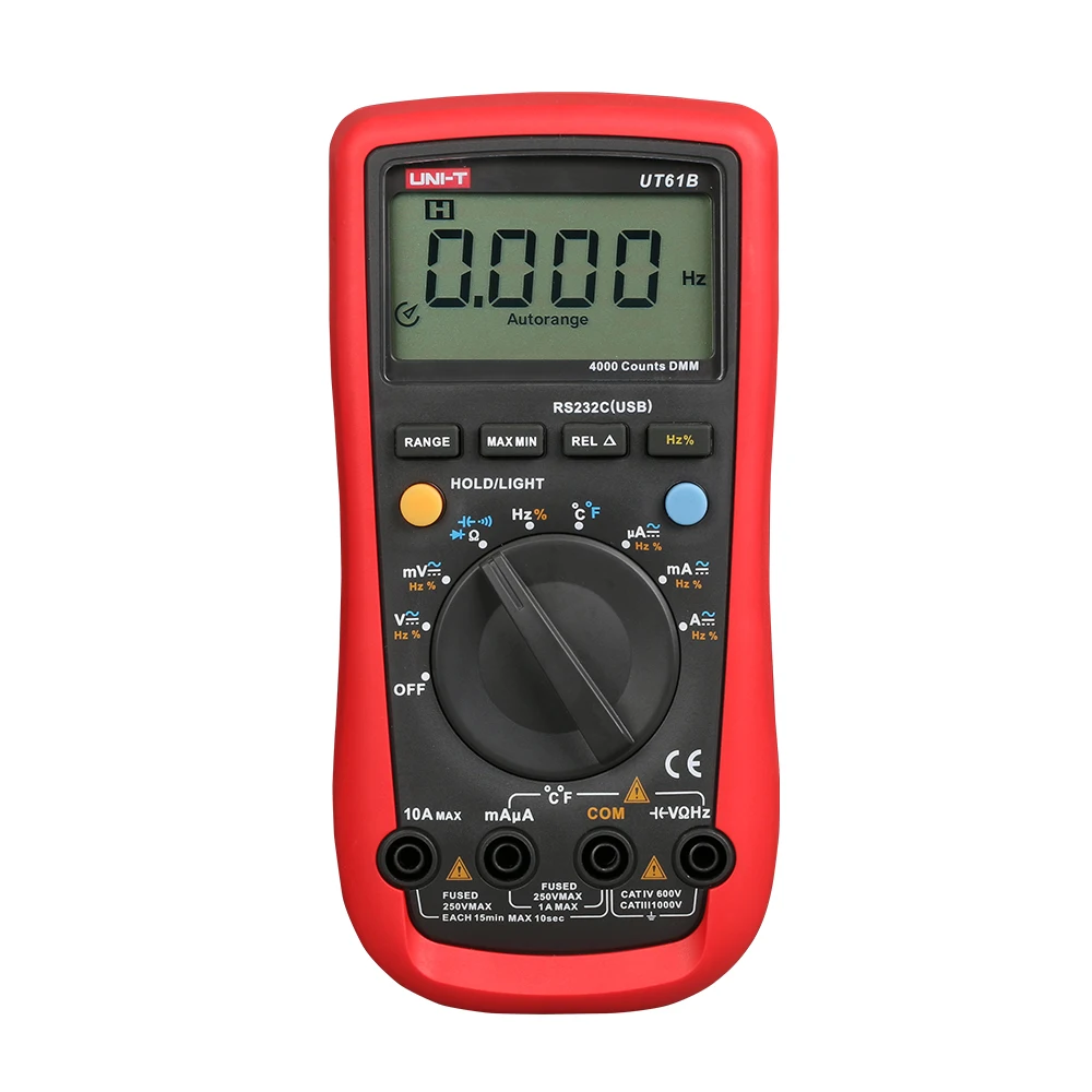 Цифровой мультиметр UT61B высоконадежный ампервольтметр с дисплеем для измерения температуры и низкого напряжения защита от