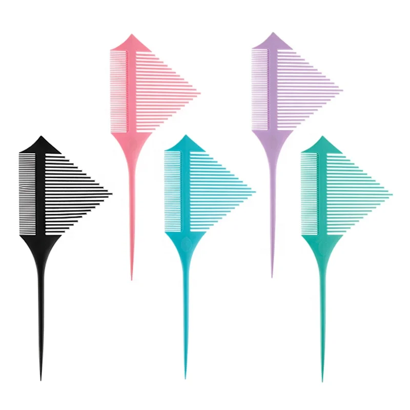 Custom Logo Multiple Color Salon Rat Tail Hair Dyeing Comb Fine Teeth Parting Comb Highlighting Foiling Hair Comb