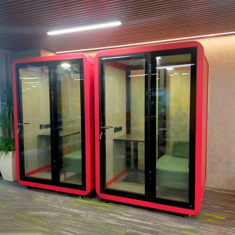 Modern Smart Soundproof Frosted Tempered Glass Office Phone Booth Good Price Acoustic Material Low Carbon Outdoor Noise