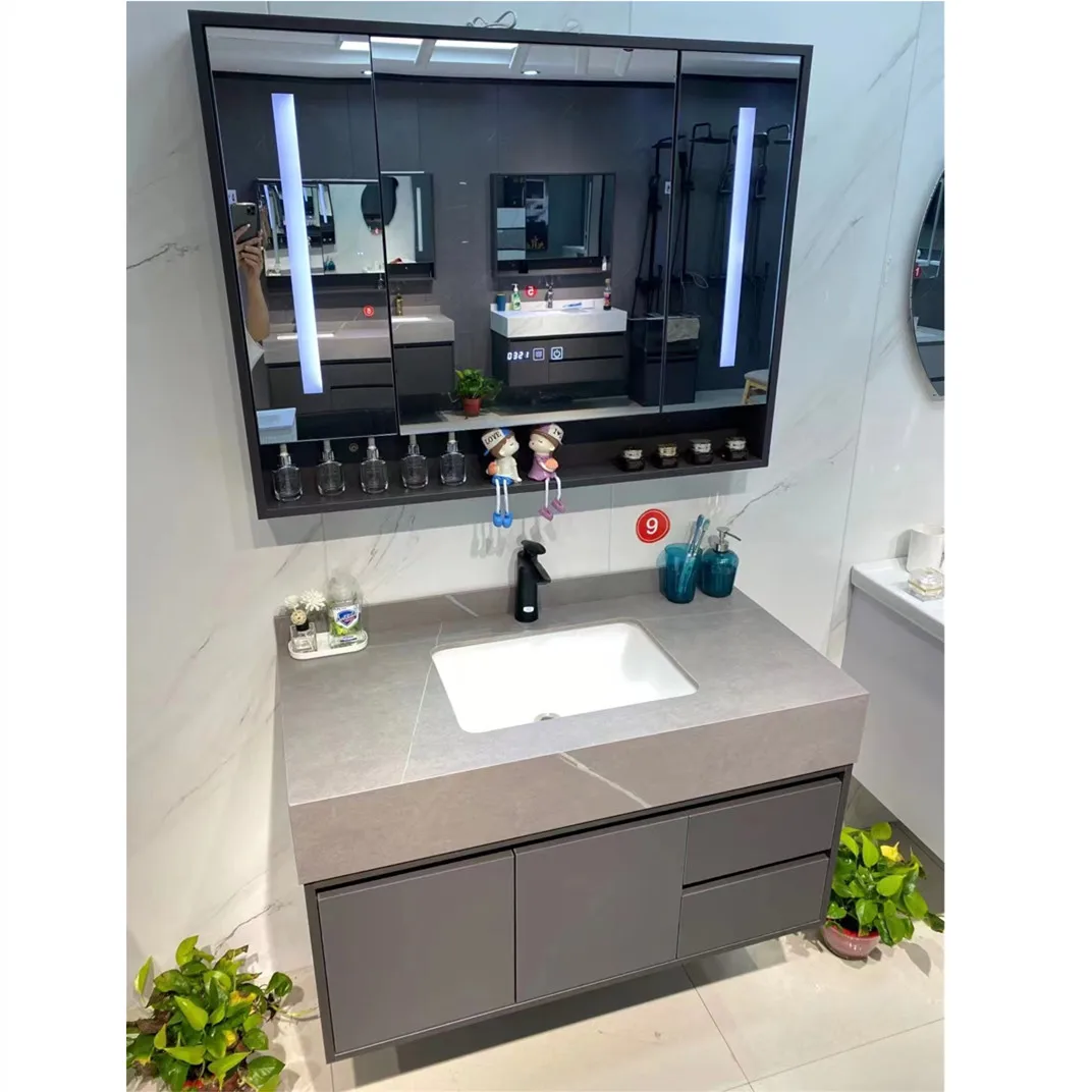Modern Led Lighted  Mirror Bathroom Vanity Cabinet Bathroom Mirror Cabinet