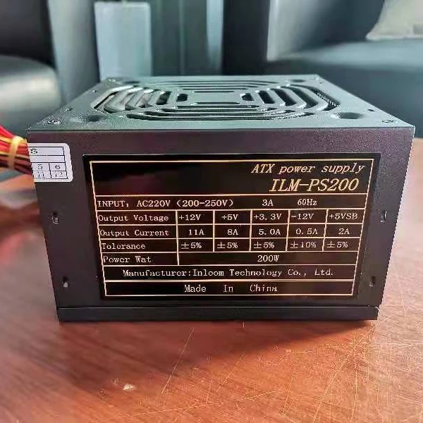 Блок питания для компьютера 200 Вт atx psu с кабелями под заказ и тихим вентилятором, блок питания для ПК