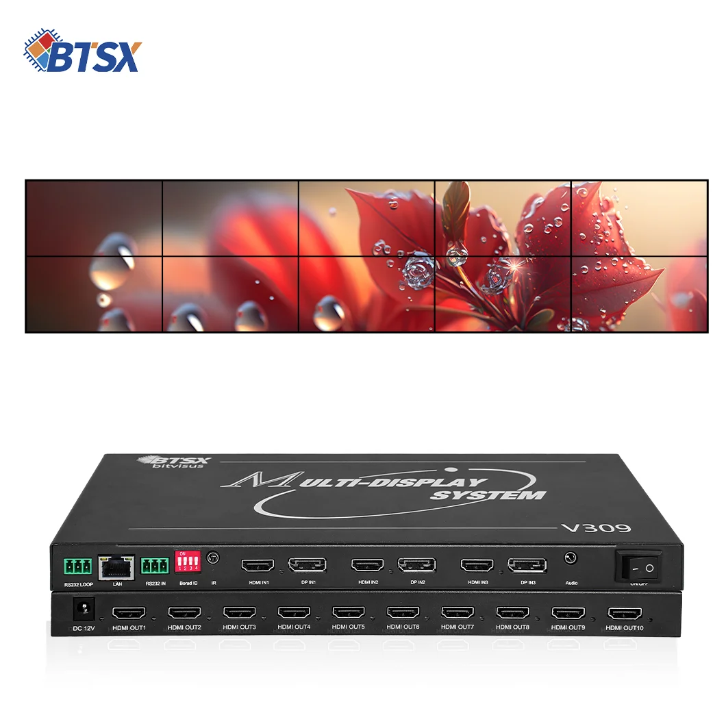 Bitvisus FPGA HD 8k 3x2 3x3 2x3 2x4 1x10 HDMI/DP/HDCP Video Wall Controller 2x2