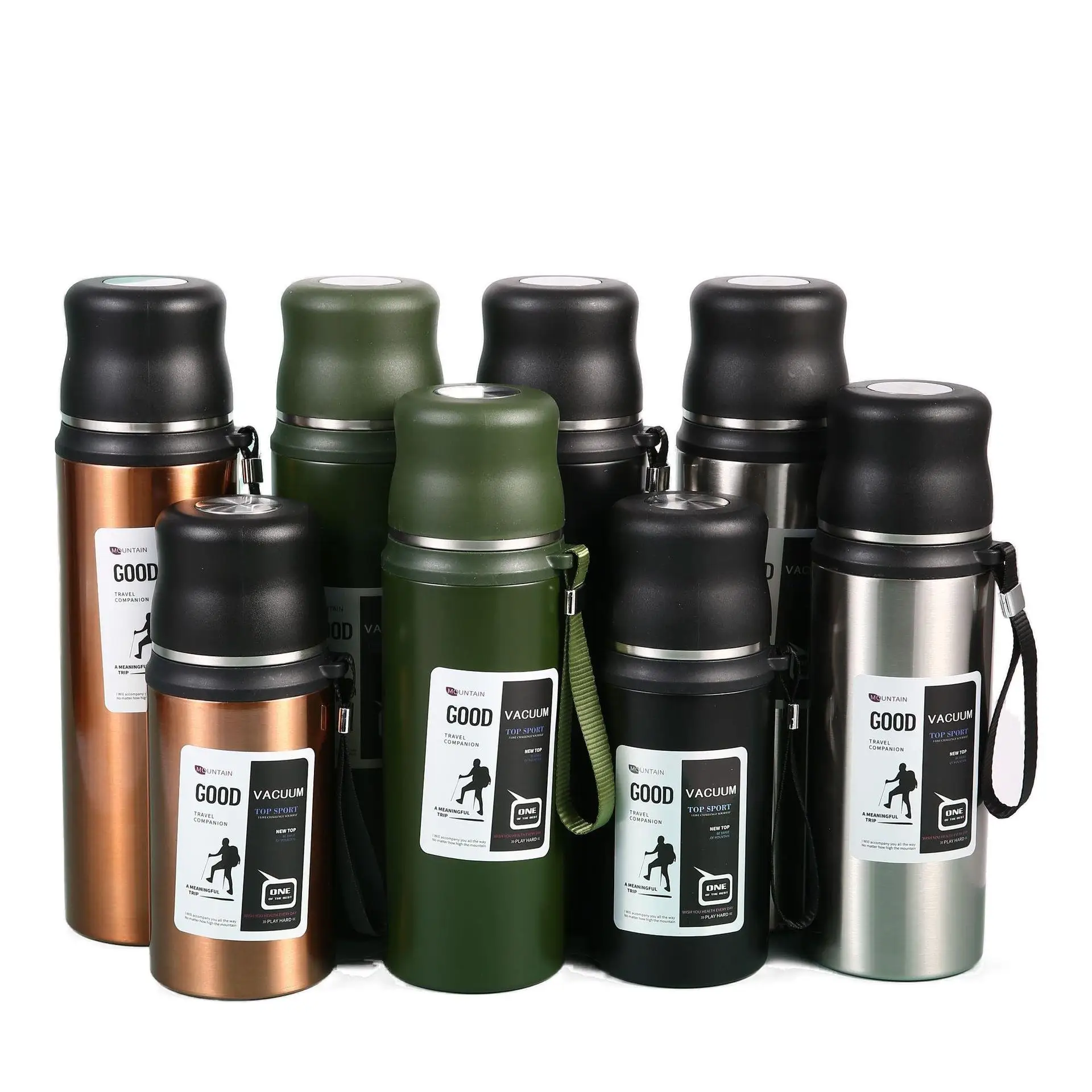 304 Vacuum Cup Bottle Milk Outdoor Sports Press Coated Metal Double Wall Insulated Stainless Steel Water Bottle