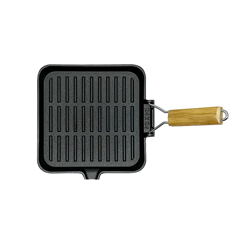 Hot Selling Preseasoned Cast Iron Grill Pan Non-Stick Coating Square Bbq Baking Pan