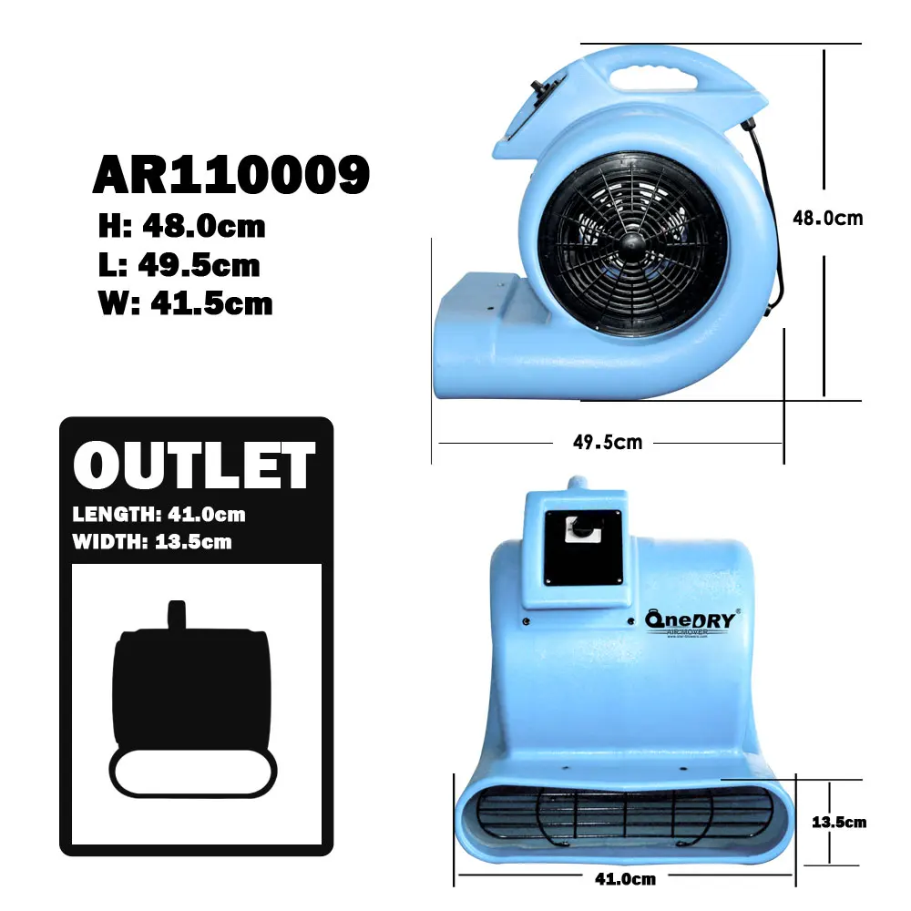 3/4HP low cost and high CFM carpet blower and carpet fan and floor dryer for USA and Australia cleaning and restoration in home