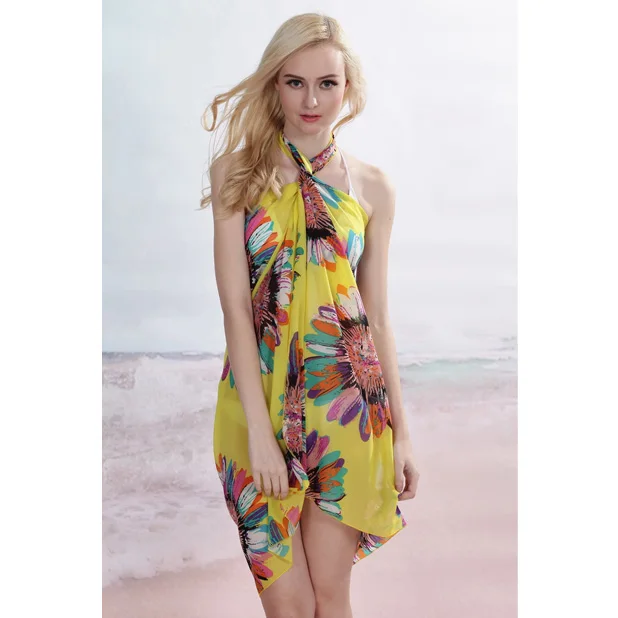 Fashion Women Beach Sari Wrap Around Skirt Boho Cover Ups Sarong Pareos