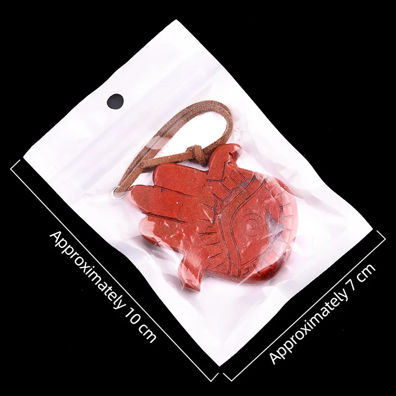 Natural Crystal Fatima Hand Pendant Agate Angel Eyes Palm Pendant For Decoration