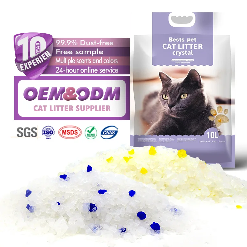 Manufacturers wholesale odor removal large particles absorbent clean crystal cat litter dust-free bag large capacity cat litter