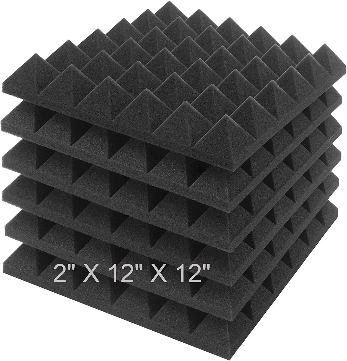 Black Acoustic Pyramid Foam Panels Noise Cancelling Foam 20-25 density soundproof foam of wall decorations