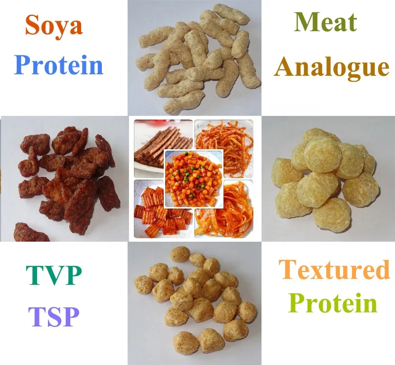 Twin Screw Full Automatic Tvp Textured Soy Protein Extruder Soya Protein Making Machine Production Line