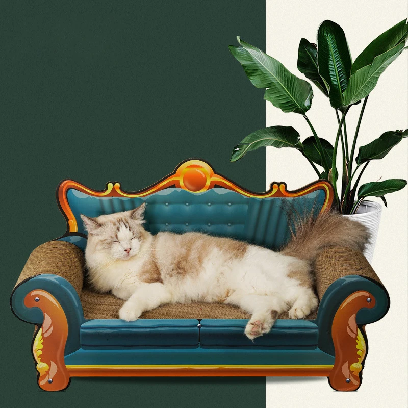 AliGan cat scratcher cardboard sofa shaped toy scratching board pad crumbs lounge bed vertical with textures wave corrugated pad