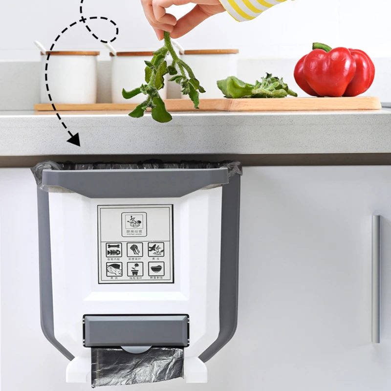 2022 New arrivals design cupboard trash folding hook car for Kitchen