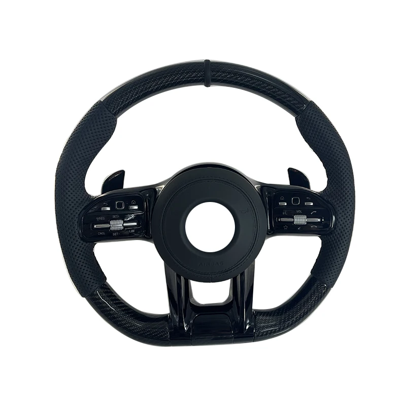 Forged Carbon Fiber LED Steering Wheel For Mercedes Benz W124 W221 W166 C300 E Class C350 CLAS550 W203 W210 W204