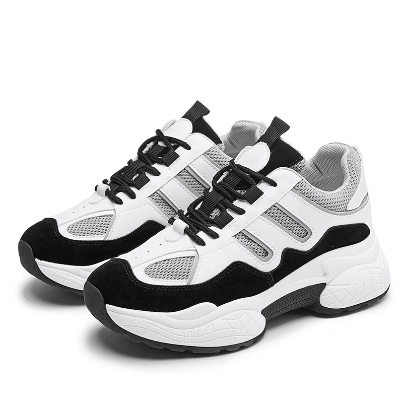 Кроссовки женские на толстой подошве, увеличенные рост, модная повседневная обувь для ходьбы