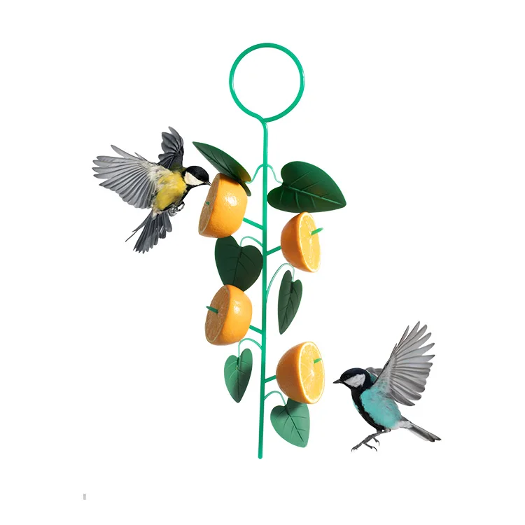 bird feeder outdoor metal hanging feeders orange fruit garden decoration for patio lawn backyard