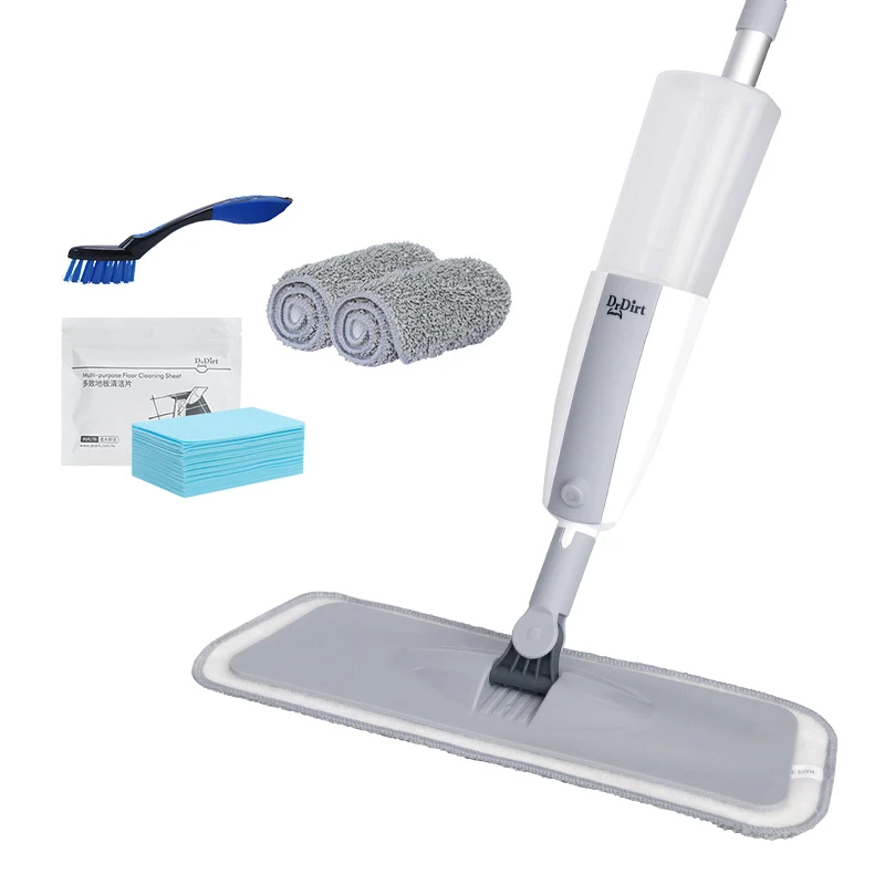 Home indoor floor cleaning tool factory high quality flat handle wet dry spray mop with aluminum extension pole