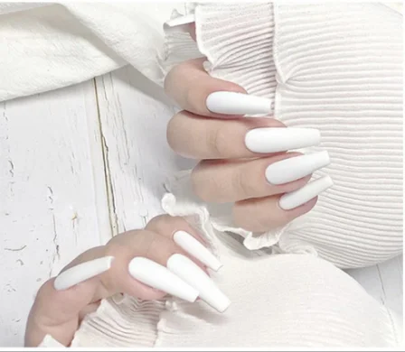 Extra Long Matte Frosted Ballet Nail Wear