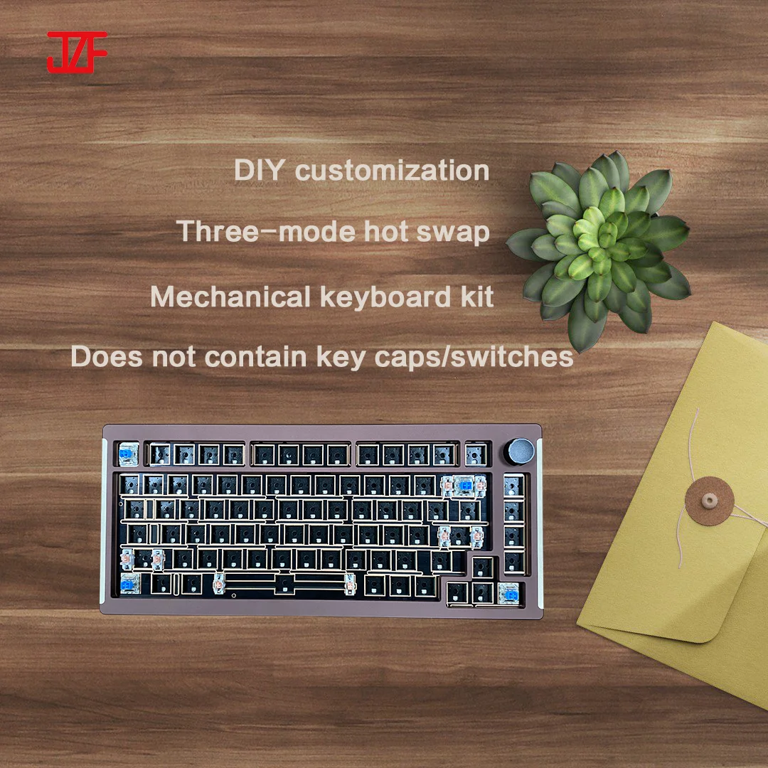 Three mode Mechanical keyboard Ergonomics Bluetooth VIA custom kit programmed CNC pcb diy mechanical keyboard