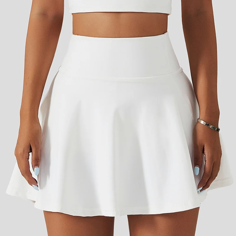 BDQ6519 Custom Women High Waist Tennis Skirts with Pockets Shorts Athletic Golf Fitness Running Workout Sports Skirt