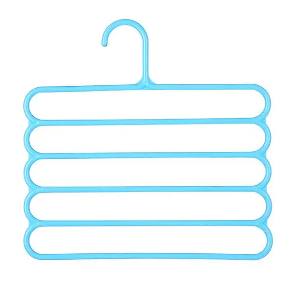 F1-377 5 Layer Non-Slip Multi-Functional Multi Layer Plastic Trousers Coat Hanger Belt Towel Holder Magic Plastics Hangers