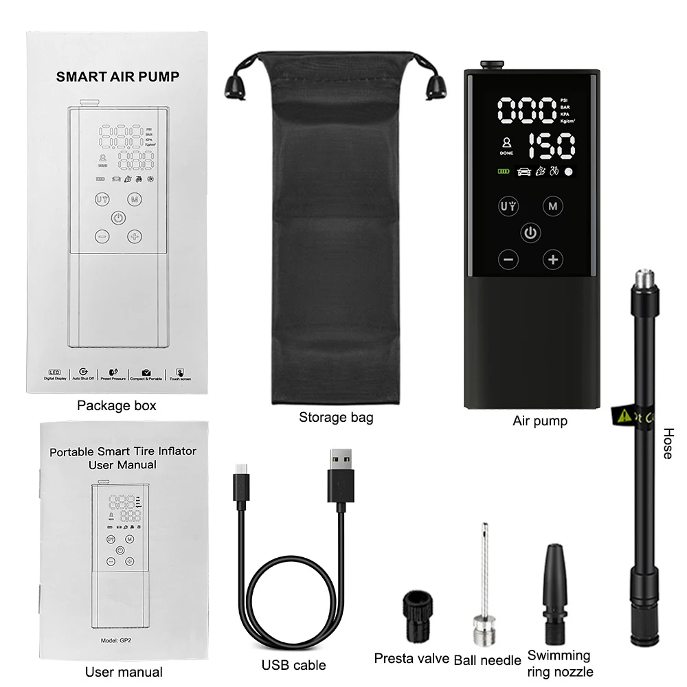 Newo  Mini Smart  Air Compressor Portable Tire Inflator Tire Pump  with Touch Screen