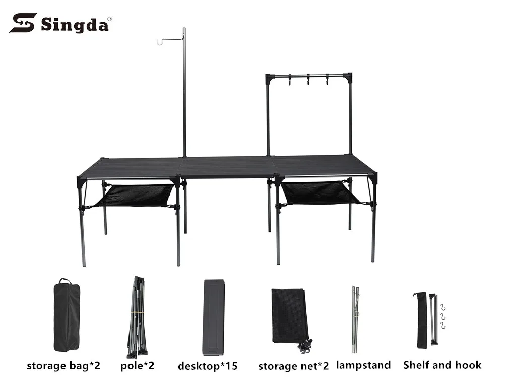 
Singda Camping Outdoor table Splicing Folding Table Changeable Picnic BBQ Dinner Camping Table 