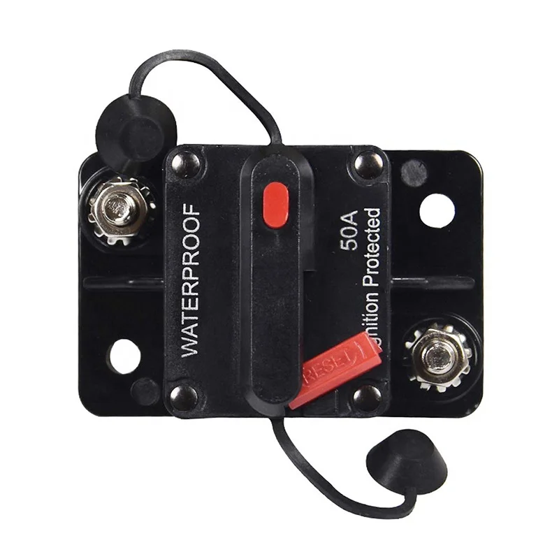 Waterproof 50 Amp Circuit Breaker Manual Reset for Car Truck Rv ATV Marine Trolling Motors Boat Vehicles,12V-48V DC