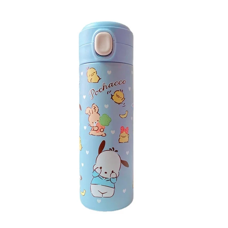 HWA 101945 600ml Kawaii Sanrio Kuromi Anime Stainless Steel Vacuum Flask Coffee Tea Milk Travel Portable Thermos Cup
