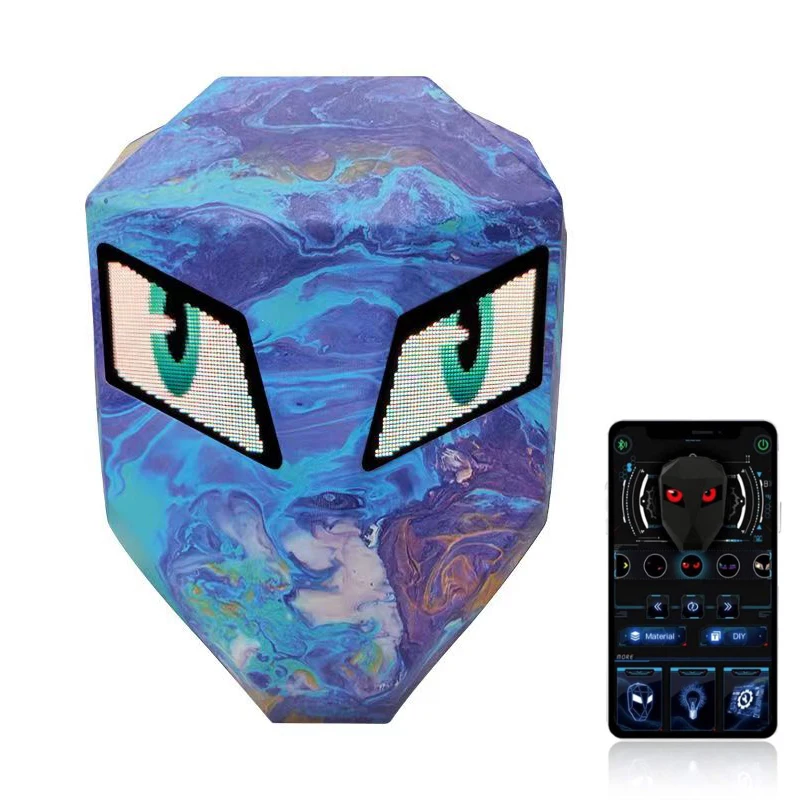 Factory Direct Sale Fashion Multi Function Smart LED EYES Bakcpakc Bluetooth Connect Hard Shell Cool Motorcycle LED Backpack