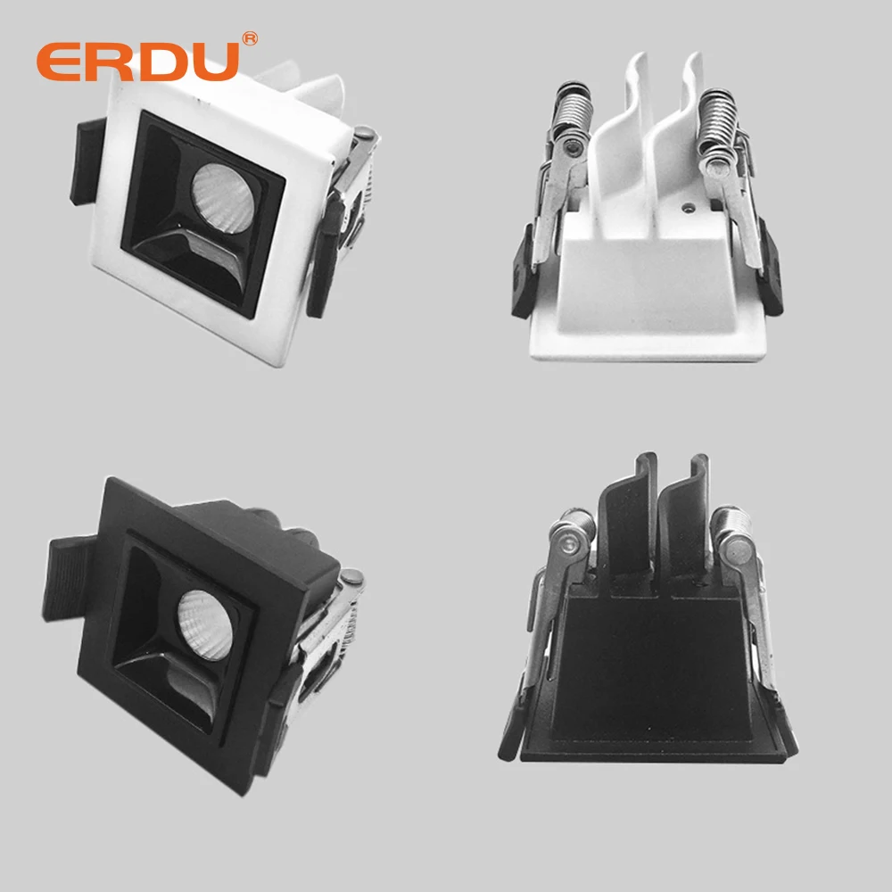 ERDU New Design Grid Wall Washer Light White Black Linear Spotlight Embedded Linear Grille Light Aluminum Downlight