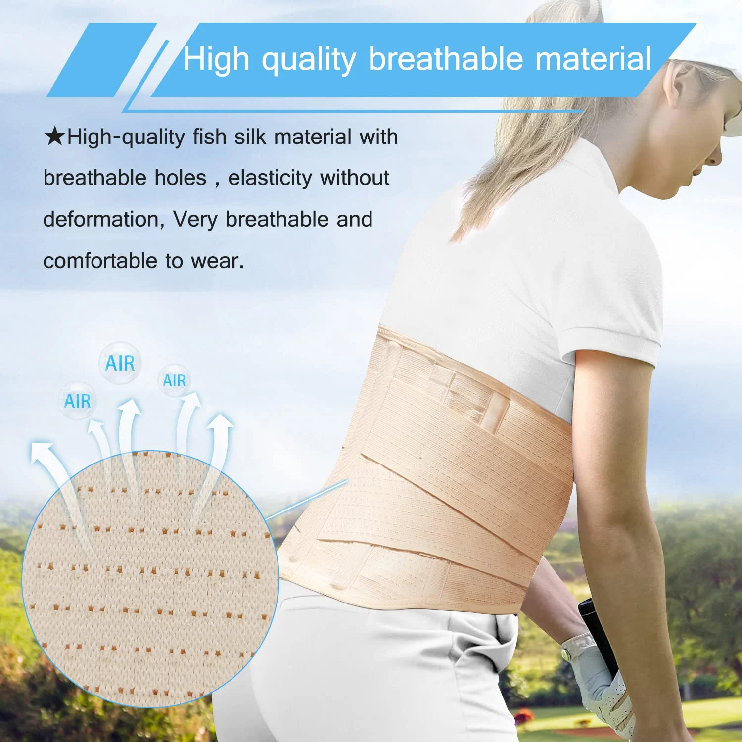 HKJD Anti-Skid Lumbar Support Belt Breathable Waist Lumbar Lower Back Brace For Sciatica, Herniated Disc, Relief Back Pain