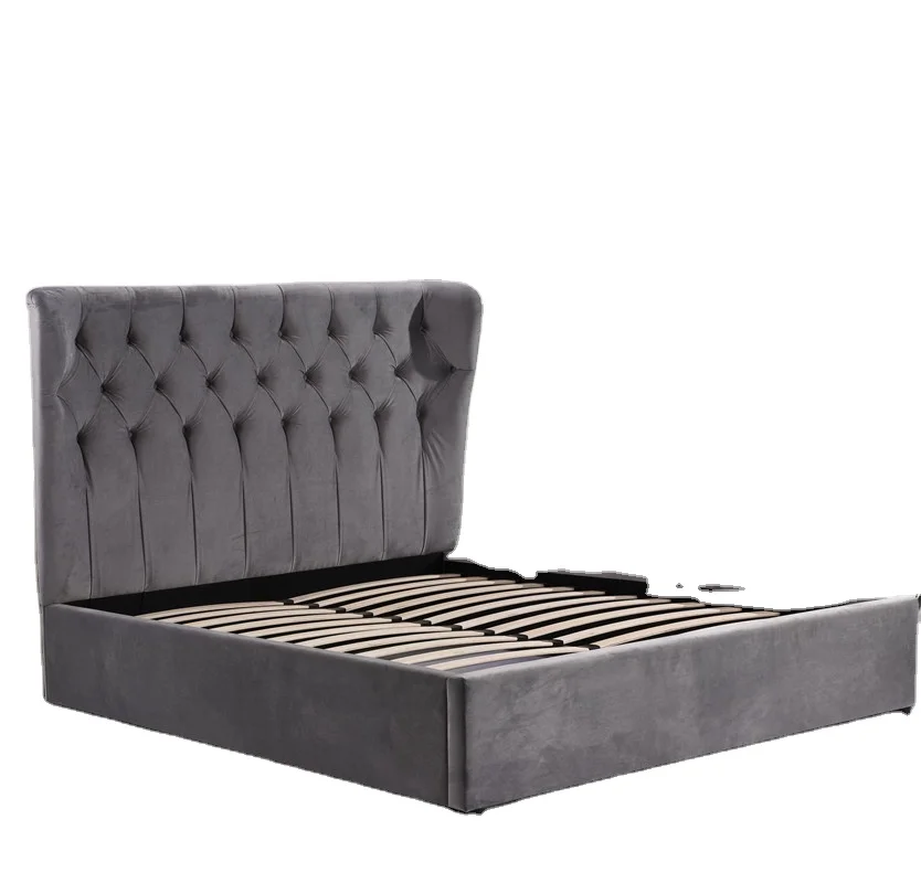 King Size Upholstered Bed Diamond Tufted Headboard Bedroom Furniture bed Sets With Platform Frame bed