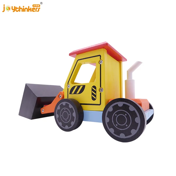 New arrival educational play push car kids self Assemble solid wood toys cars for kids DIY wooden construction DIY wooden bulldo