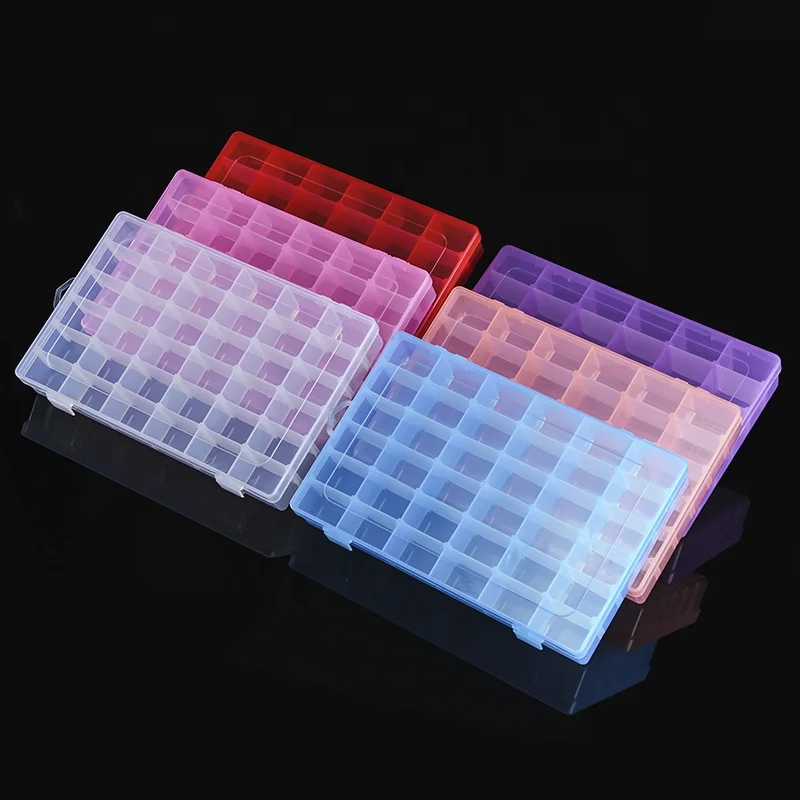 36-Compartment Rectangular Plastic Storage Box Modern Adjustable Compartments Clear Transparent Jewellery Gadgets Storage Box