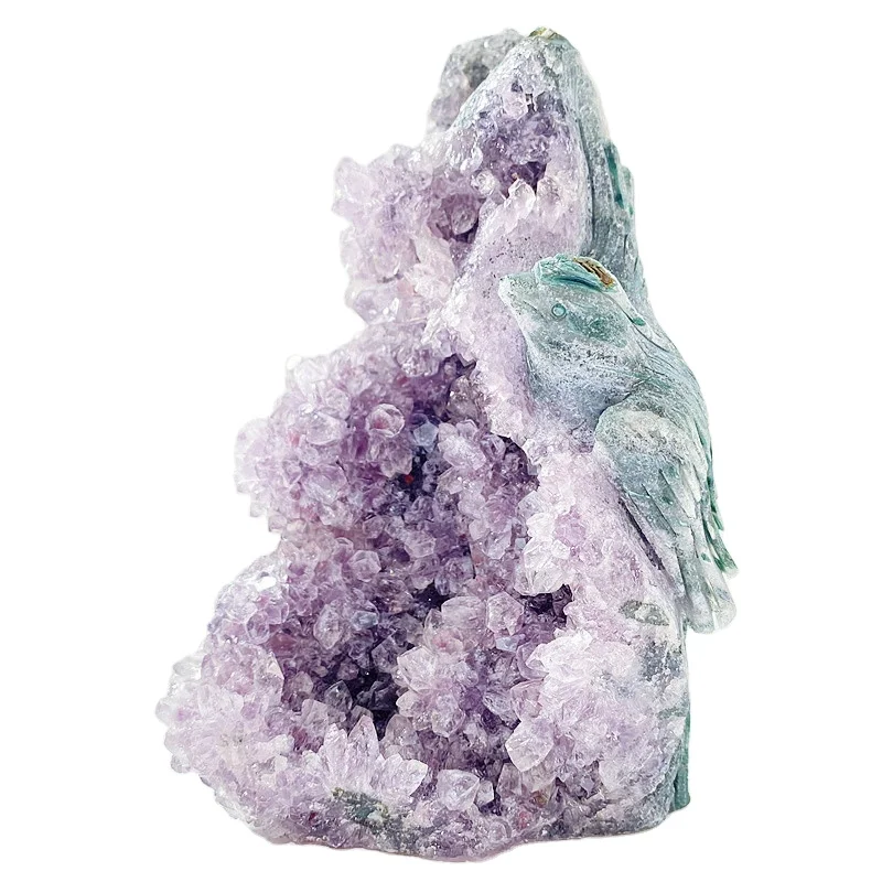 
Dazzling Popular Wholesale Natural Amethyst Geode Rough Stone Ornaments For Gifts LSY 