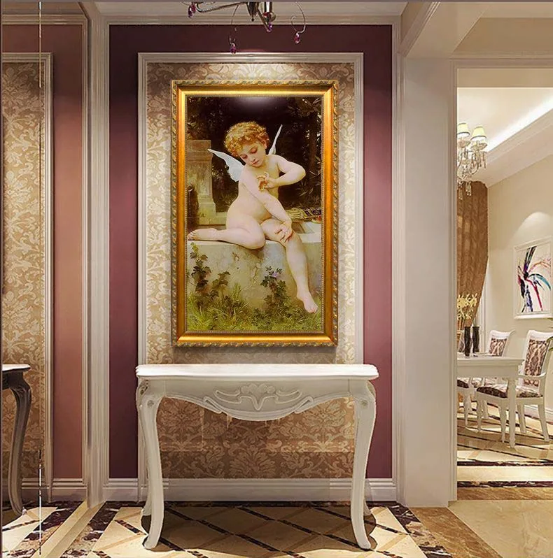 Famous Classic People Paintings Hand-painted Paintings Wall Art Murals Angel Kids Portrait Canvas Handmade Oil Painting