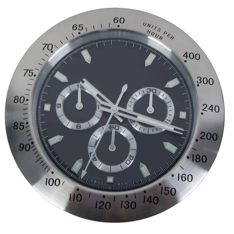 Hot sale ODM/OEM 14inch top grade wholesale wall watch clock luminous luxury roles wall clock with date display rolax