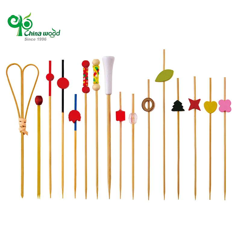 Yada Customized High Quality Decorative Disposable Bamboo Cocktail Picks Food Grade Fruit Picks