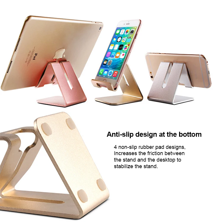 Versatile Aluminium Metal Desk Cell Phone Stand Mobile Phone Holders Table Desktop Tablet Mobile Phone Stand