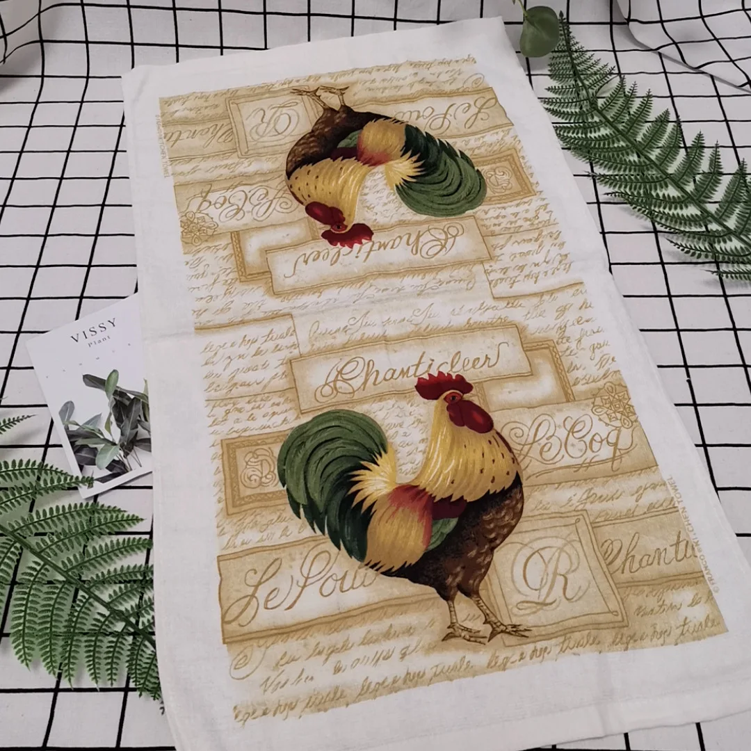 2022 Latest Hot Selling Water Absorbent Custom Design Floral Printed Cotton Fabric Linen Kitchen Christmas Gift Tea Towel