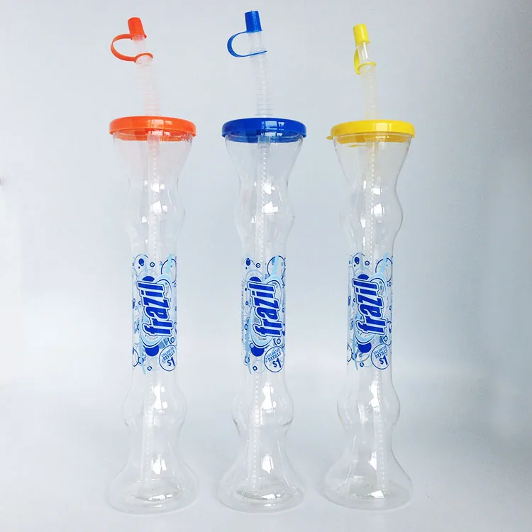 12oz/16oz Custom print plastic transparent cups tall daiquiri cup yarda plastico boozy slushies yard cups