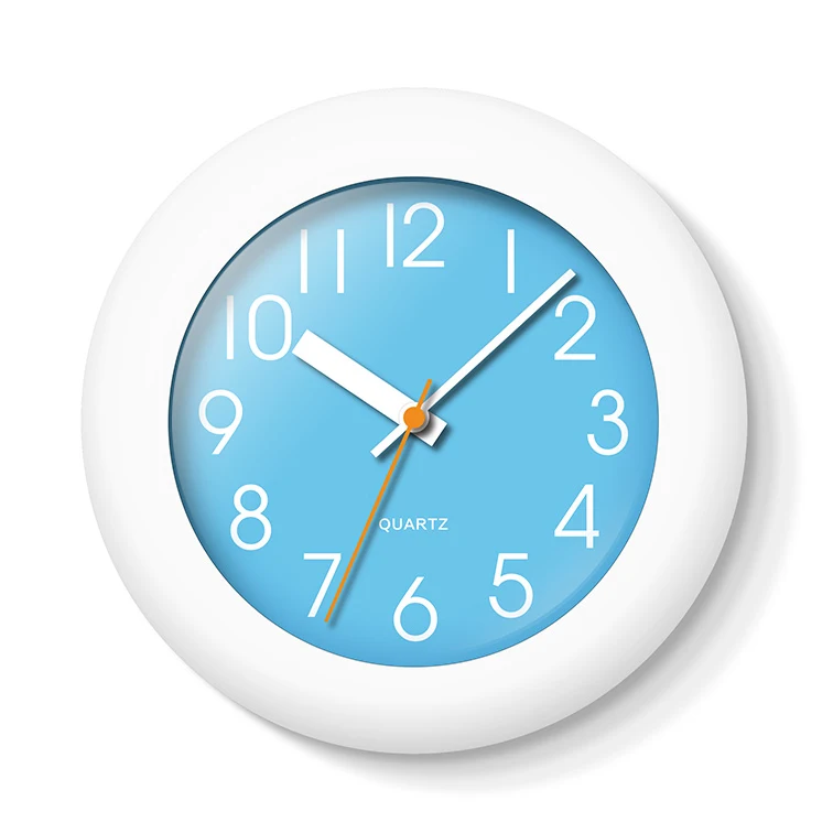 Customized Plastic Wall Clock 10 inch Round Wall Clock Home Decor with Black Color