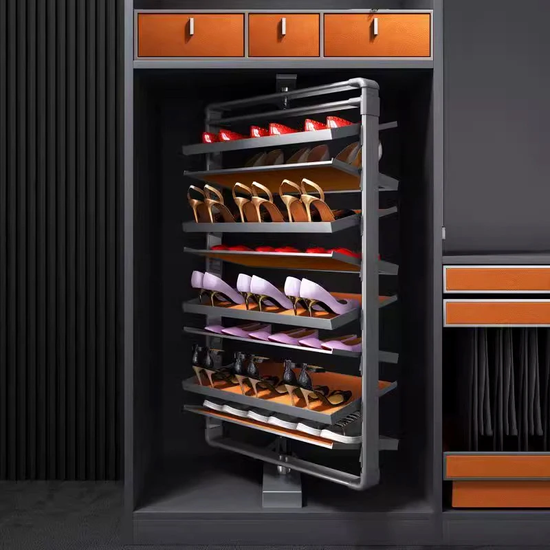 Tall shoe rack shelf 8 tiers closet storage organizer rotating shoe rack cabinet