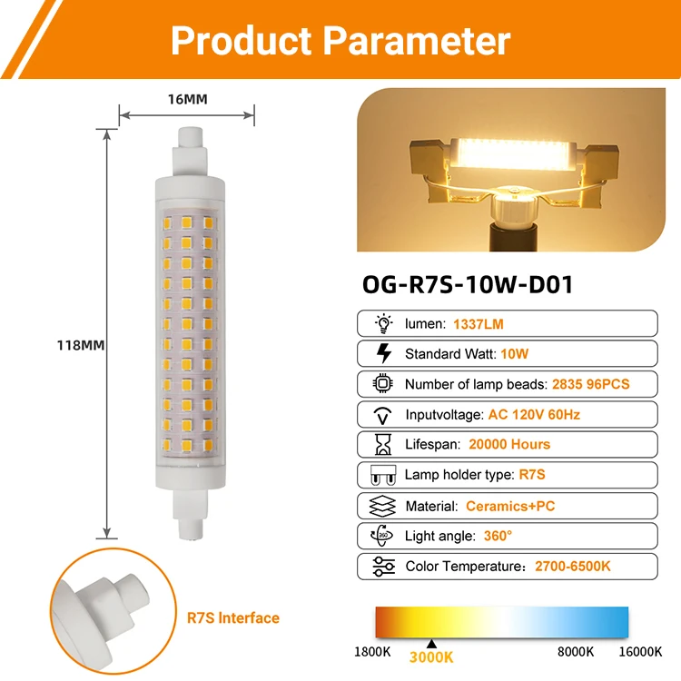 Support OEM&ODM AC120V R7S Lamp Corn Bulb Wholesale Price 10w 1337LM SMD2835 Led Bulb Light