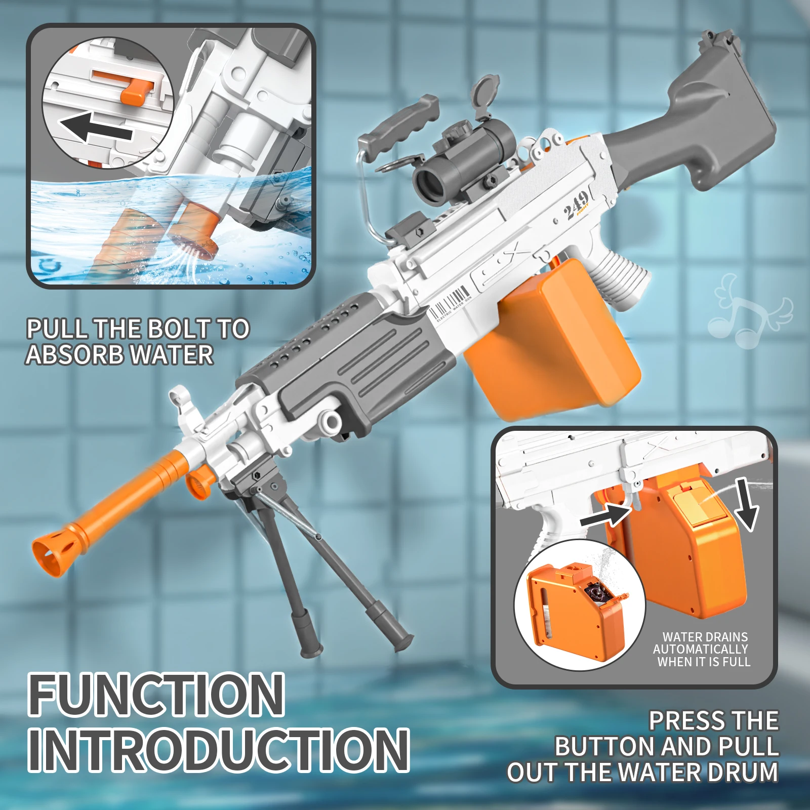 Kids Electric High Pressure Water Gun Sniper Rifle Pump Toy Ultimate Battle Long Range Colorful Plastic Professional Water Guns