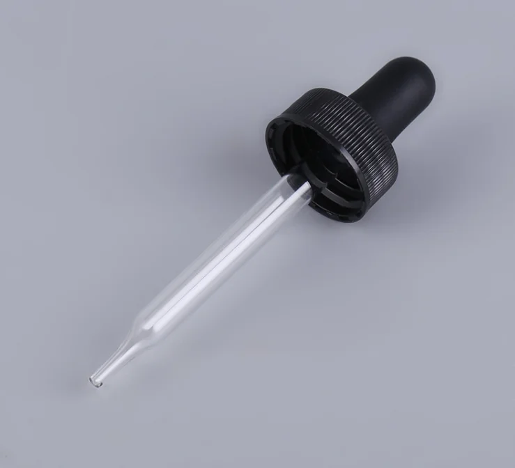 Wholesale 18-400 20-400 22-400 24-400 Nitrile or Silicone Rubber Bulb Etched Measuring Glass Dropper for Boston Glass Bottle