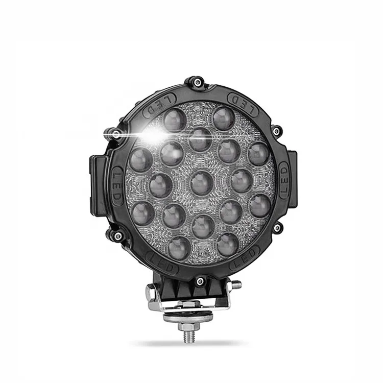 Made in China New Arrival 51W DC12-80V 7inch Round Flood Driving LED Working Light For Car And Truck Vehicle