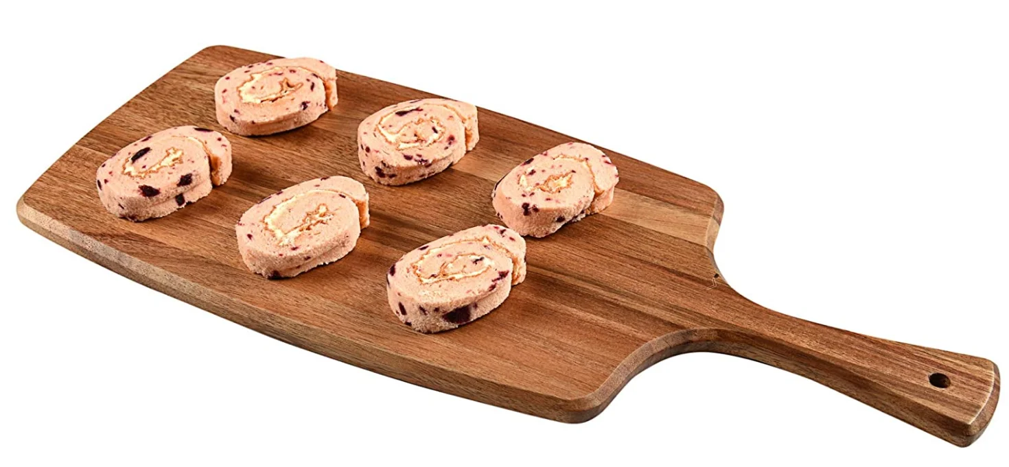 Wooden restaurant fruit cutting board biscuit sushi serving cutting board with handle