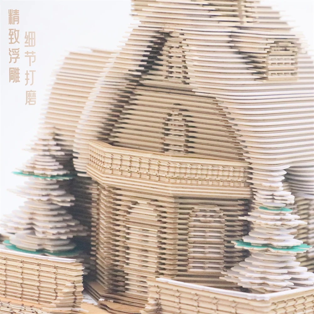 Fine Laser Engraving Paper Craft Sticky Note Personalized Igloo 3D Paper Carved Note For Commercial Use