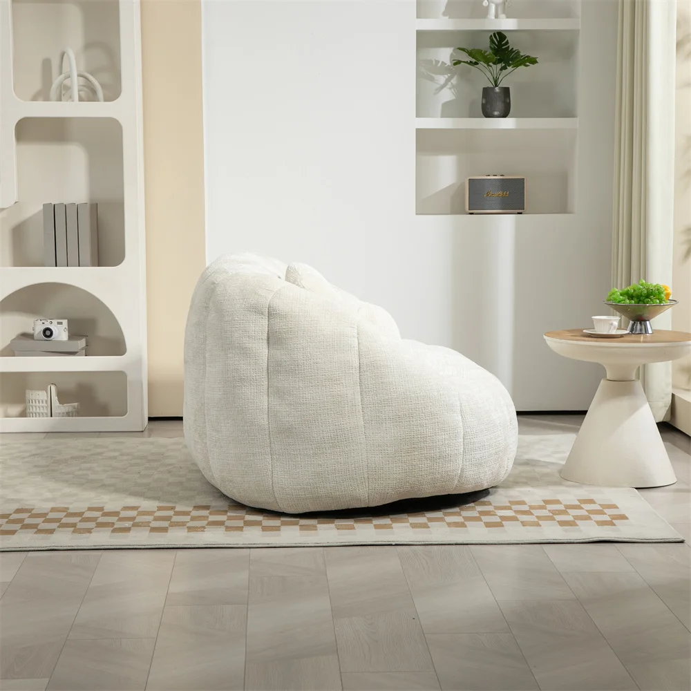 Manufacturer Chenille Fabric Lazy Sofa Accent Floor Soft Lounge Chair Bean Bag Sofa Chair Supplier for Bedroom
